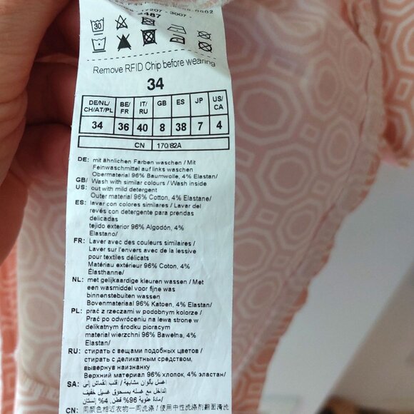 NWOT Stretch Cotton Sheath Dress Pink Geometric Print Pattern - Picture 4 of 8